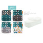 HappyFlute Reusable Diaper Set – 4 OS Pocket Diapers + 8 Inserts