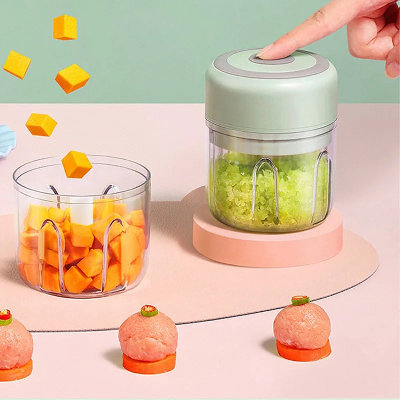 Mini Electric Mixers Kitchen Food Processor Garlic Chopper Vegetable Chili Chopper USB Home Masher Machine Kitchen Gadgets