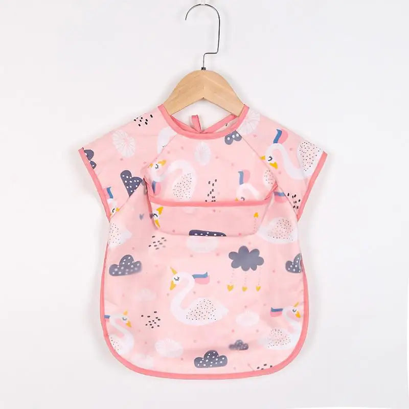 Baby Newborn Apron Bibs Toddler Long Sleeve Scarf Waterproof Art Smock Feeding Bib Infant Boys Girls Kids Burp Cloth Bandana
