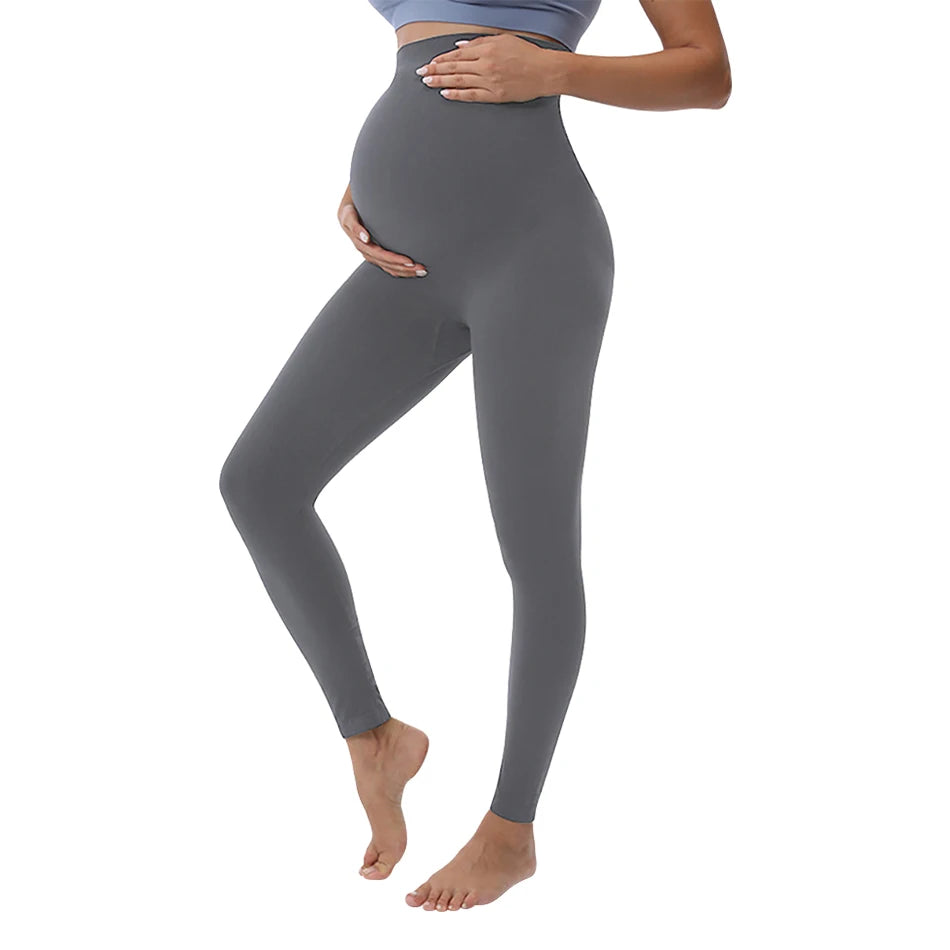 Seamless Maternity Yoga Pants – High-Elasticity Abdominal Support Leggings