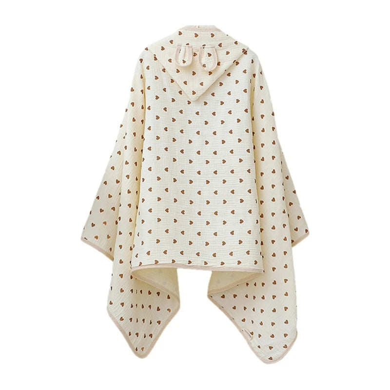 Soft Cotton Baby Hooded Towel Bath Towel for Boys Girls rabbit ear Bathrobe Sleepwear Kid's Clothing Floral Print Color ponchos