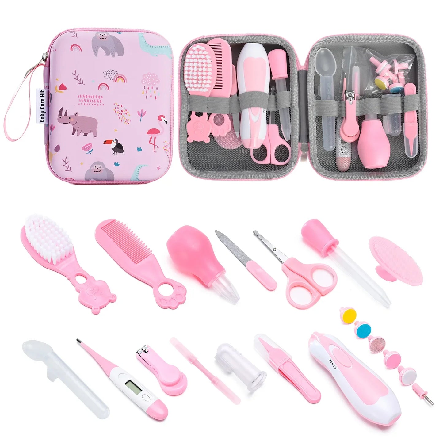Mother and Baby Set, Children's Nail Clippers, Medicine Feeders, 20 Pieces Set, Comb Brushes EVA Bags, Care Set, Material Safety