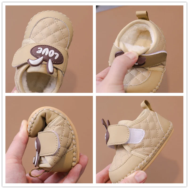 Baby Girls Boys Snow Boots Children Autumn Winter Outdoor Shoes Non-slip Soft Sole Kids Plush Boots Cartoon Infant Toddler Shoes