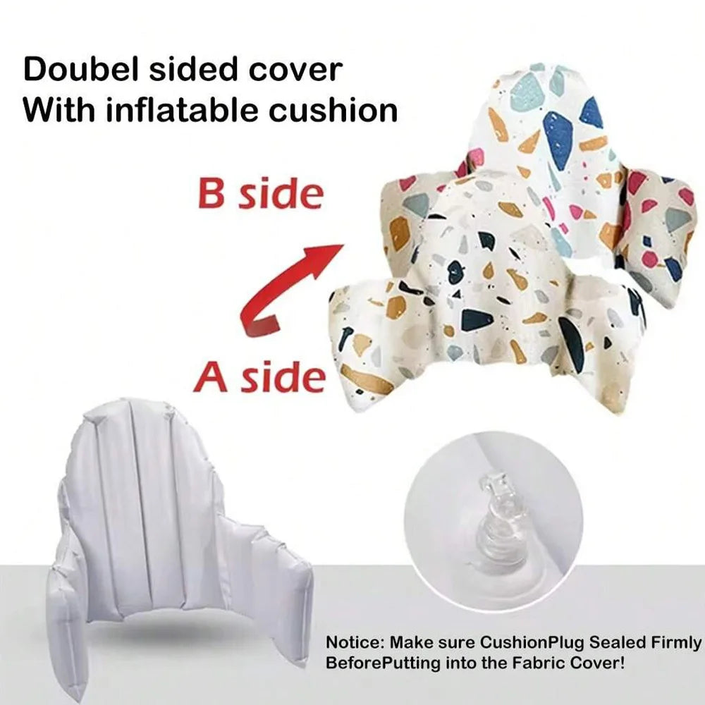 Baby Dining Chair Sofa Chair Double Sided Seat Cover Highchair Inflatable Back Cushion Built-in Inflatable Highchair BackCushion