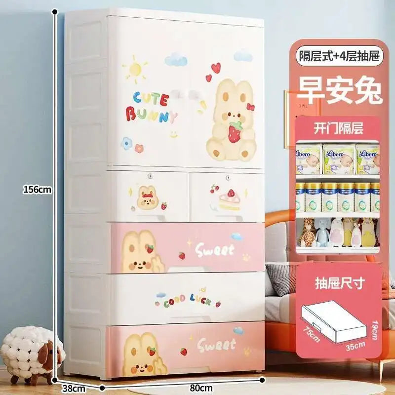 Bedroom Closet Wardrobe Storage Cabinet Plastic Cupboard Partitions Wardrobe Bedroom Baby Chest Guarda Roupa Home Furniture