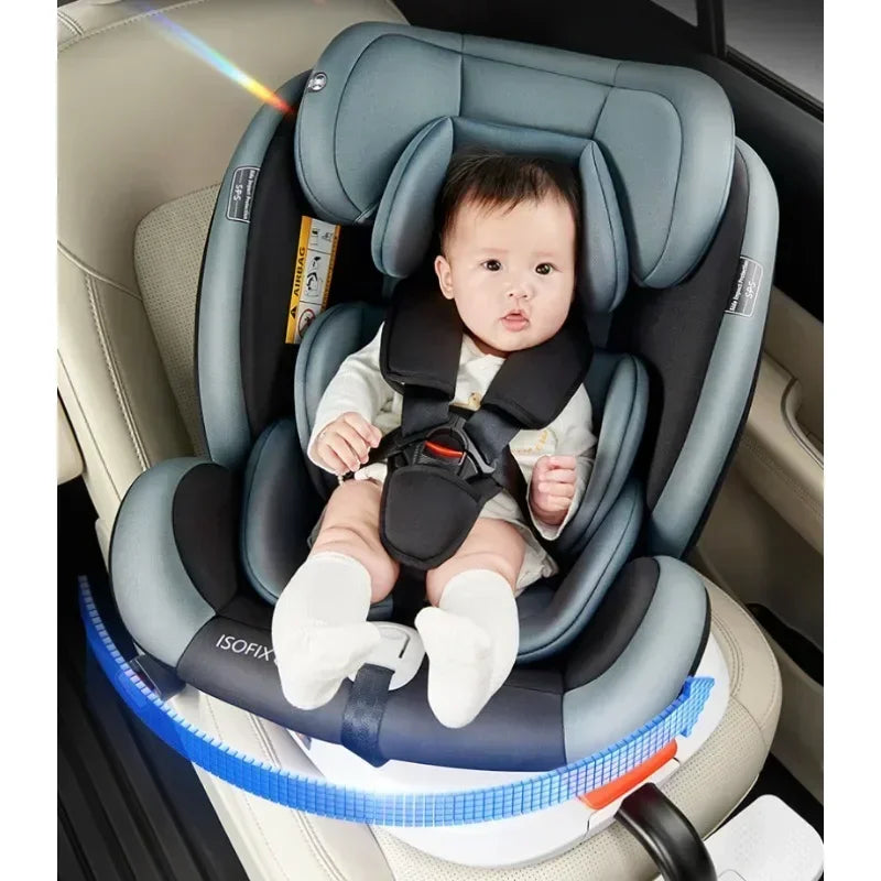 Baby Car Safety Seat 360° Rotatable Car Child Safety Seat Strengthened ISOFIX Hard Interface Child Safety Car Seat with Support