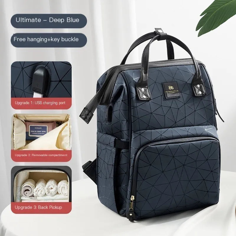 Diaper Backpack – Large Waterproof Mommy Bag with USB