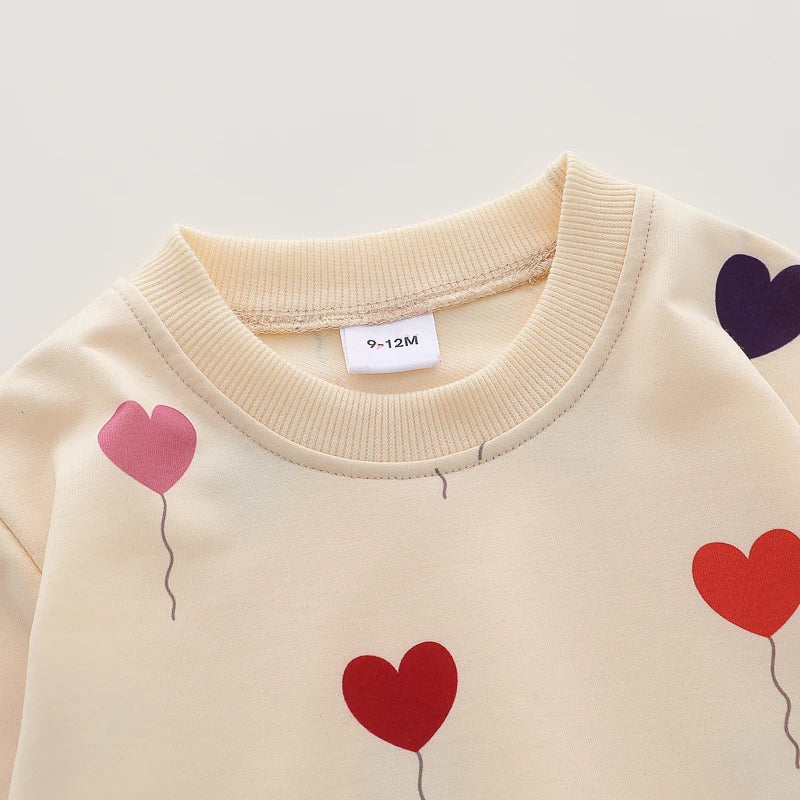 2PCS Infant Spring/Autumn Set – Love Balloon Long Sleeve & Pants