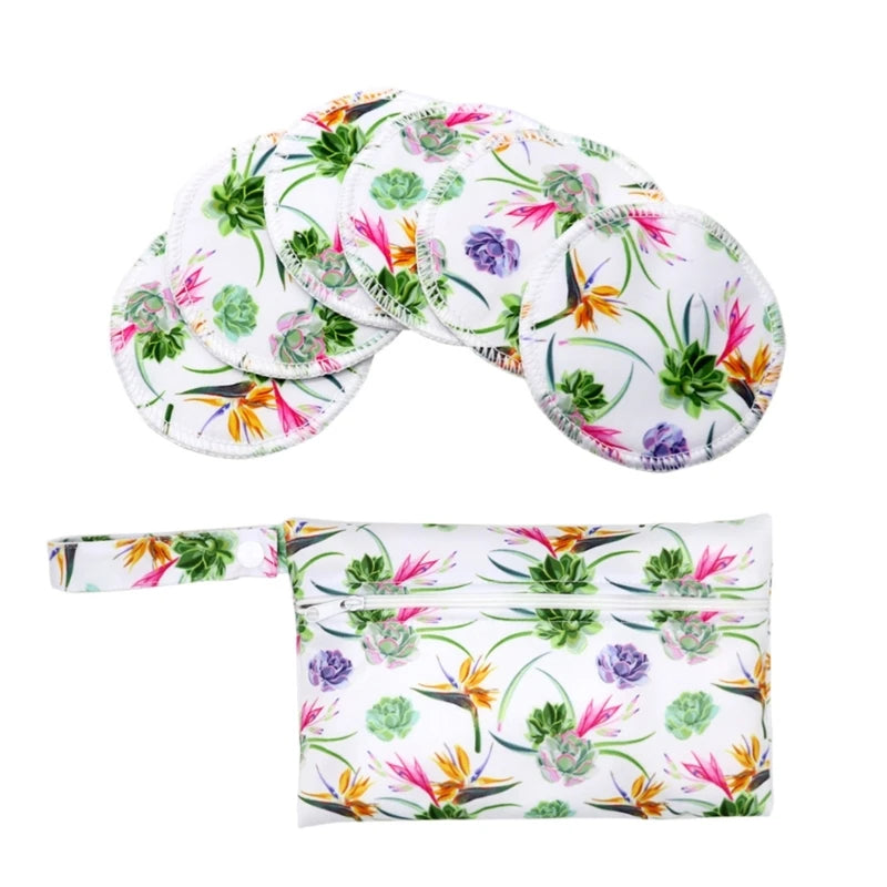 Nursing Pads 6pcs/set Washable Breast Breastfeeding Super Absorbency Mat for Mum Waterproof Feeding Pad Reusable Supplies