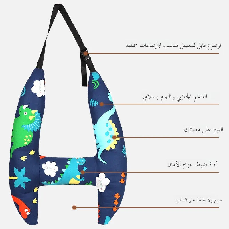 Children's Car Headrest  Cuion Long Distance Travel Se Ne Support Pillow Ba  Hable Sp Wool Filling