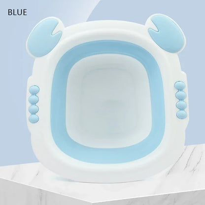 Plastic Folding Basins Anti-Slip Bottom Portable Wash Basins Laundry Tub Adult Baby Bath Basin Bathroom Wash Basin Kitchen