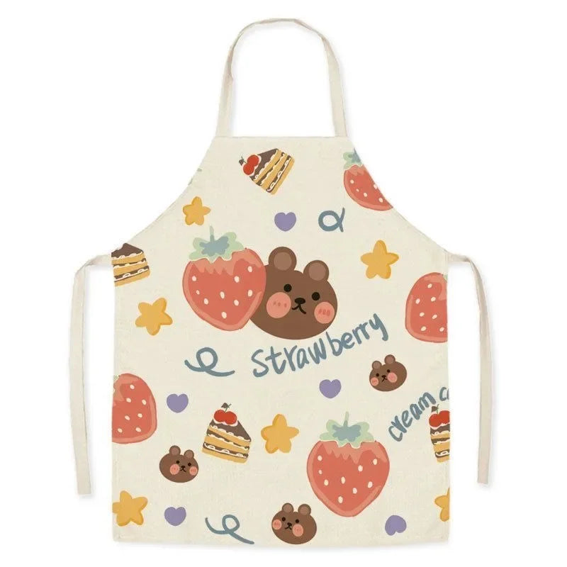 Cute little dinosaur bear rabbit pattern apron home linen children's cleaning apron kitchen cooking baking bib