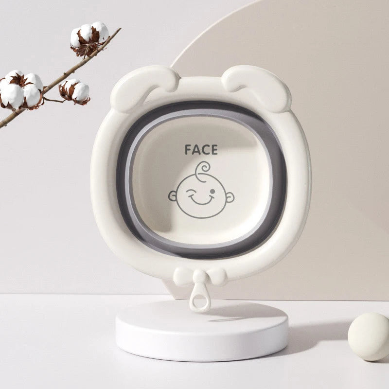 Children's silicone folding wash basin, baby specific portable wash basin, thickened and hanging foot basin