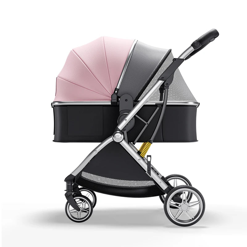 Luxurious Baby Stroller 3 in 1 Can Sit Can Lie Baby Pram Portable Baby Travel System Baby Pushchair for Newborn