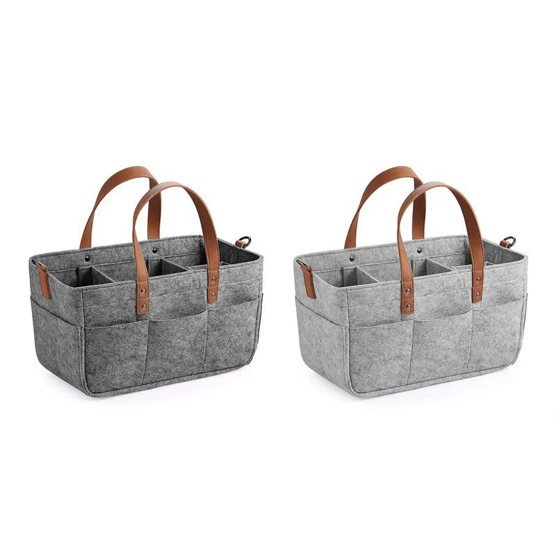 Foldable Felt Diaper Caddy – Baby Organizer for Car, Nursery & Travel