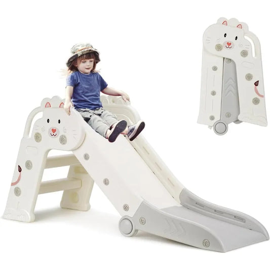 Foldable Indoor Toddler Slide – Cute Lion Kids Play Slide for Boys & Girls