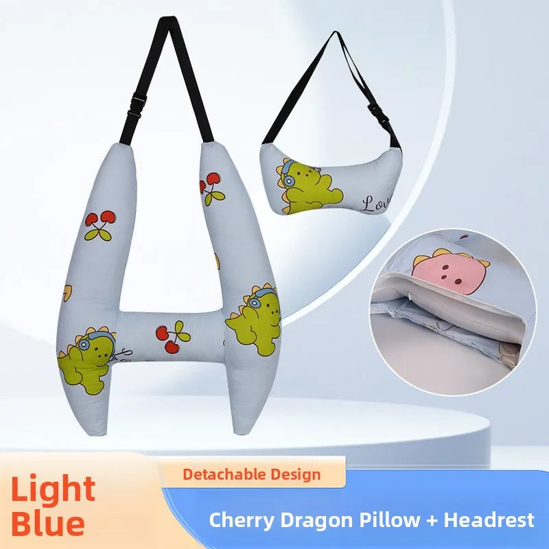 Children's Car Headrest  Cuion Long Distance Travel Se Ne Support Pillow Ba  Hable Sp Wool Filling