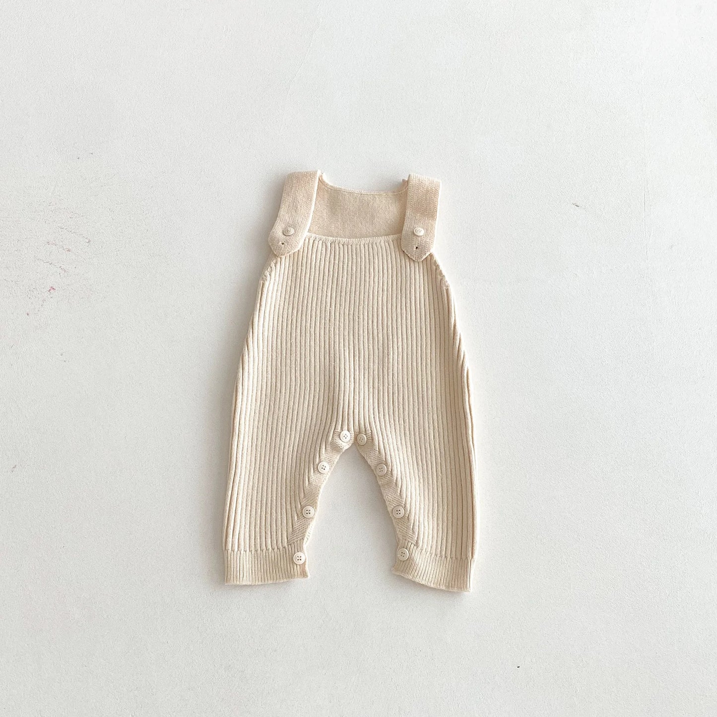 Knit Baby Overalls Romper Multi-Earthy Color Adjustable Buttons Autumn Winter New Outfit 0-3Y Kids Clothing