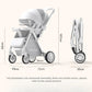 2-in-1 Reversible Lightweight Stroller with Convertible High-view Seat and Foldable Compact Design for Newborns and Toddlers