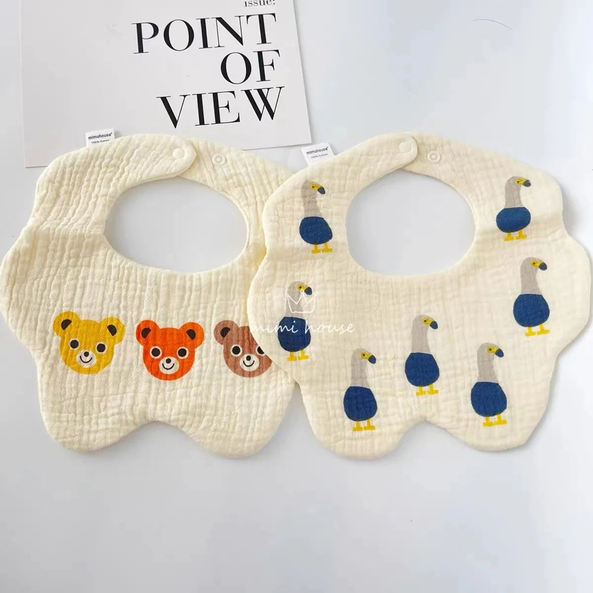 Baby Bib Waterproof Newborn Burp Cloths Cotton Girls and Boys Work Bibs Cute Print Soft Newborn Baby Gift Feeding Accessories