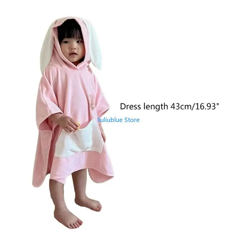 Baby Hooded Baby Towel Soft Bath Towel with Long Ears/Small Bear Pattern Gift 62CF
