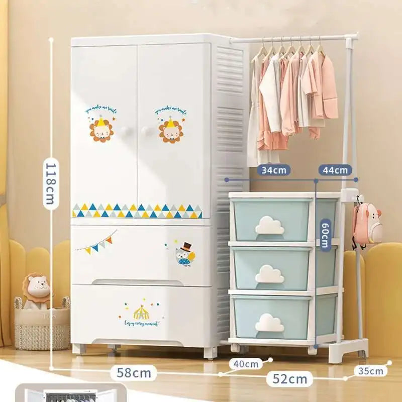 Cupboard Dressers Closet Organizer Plastic Home Clothes Baby Wardrobe Storage Bedroom Placard Armario Living Room Cabinets