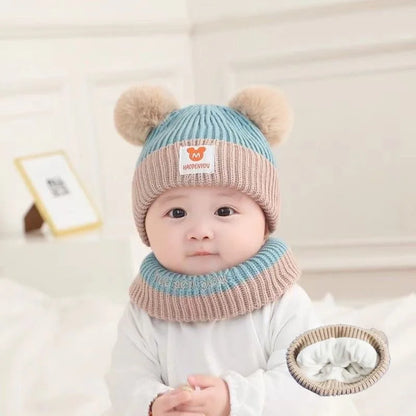 Baby Bear Knit Hat & Scarf Set – Warm Winter Beanie for Boys & Girls