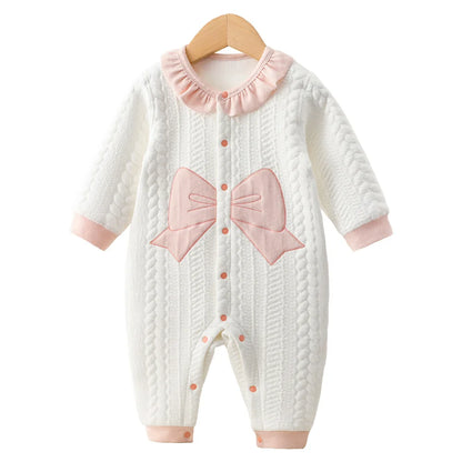 Somenie Baby Pure Cotton Onesie Fall And Winter Cute Clip Cotton Models Newborn Boys  Girls Clothing  Baby Warm Jumpsuit