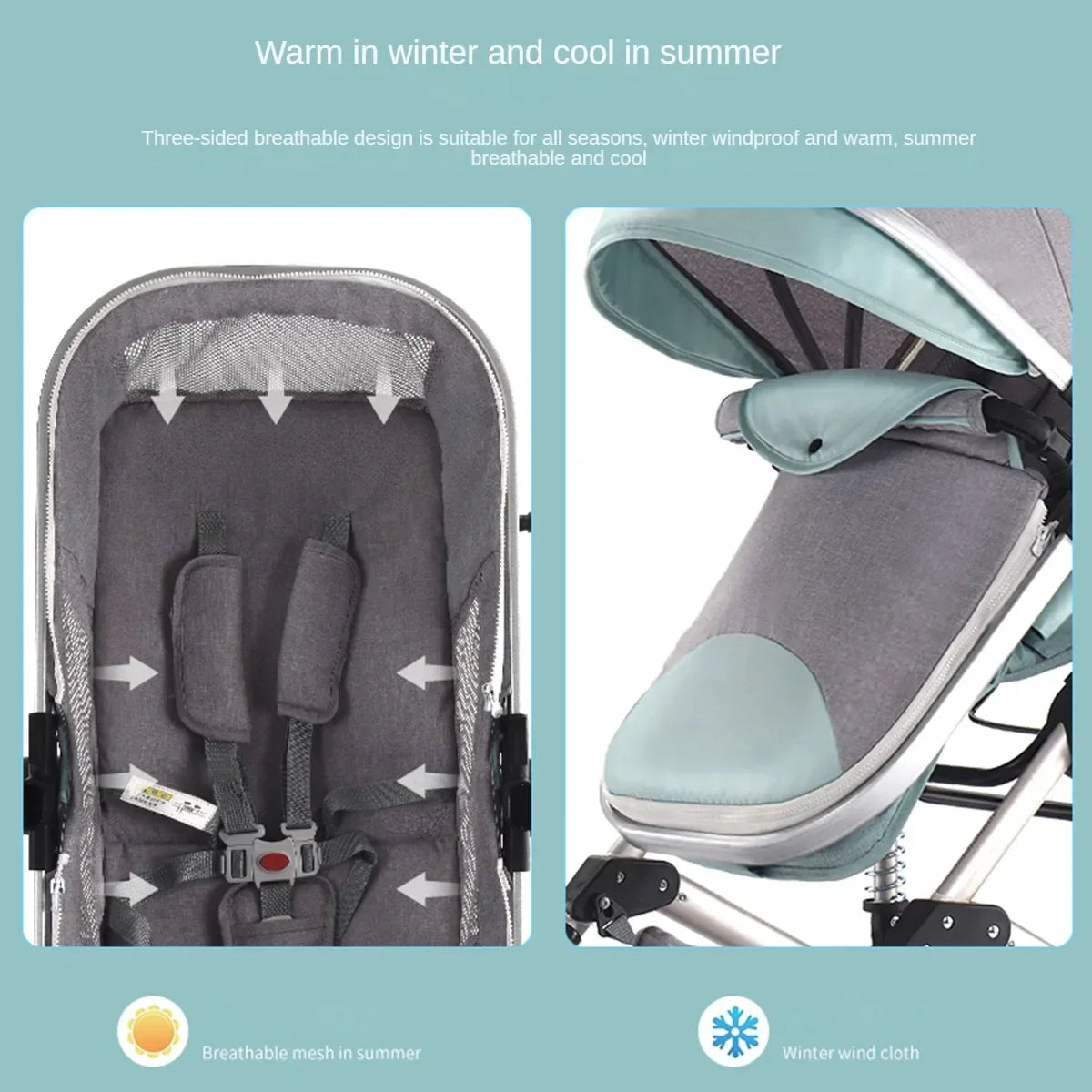 3 in 1 baby stroller Luxury High Landscape baby pram portable baby pushchair multifunctional Newborn Carriage double faced