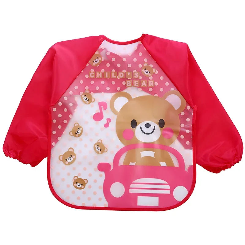 Waterproof EVA Full Sleeve Baby Bibs Children Apron Long Sleeve Feeding Smock Kids Eating Breastplate Infant Scarf Clothing
