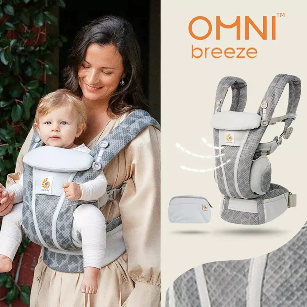 Ergobaby All Carry Positions Breathable mesh baby carrier, enhancing lumbar support and airflow (7-45 pounds)