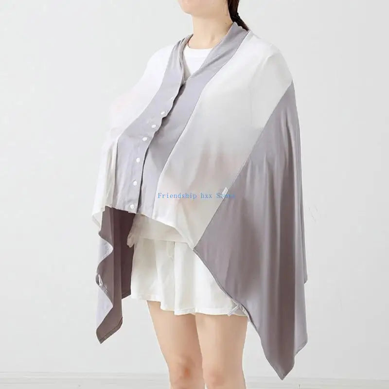 F1CB Upgrades Nursing Cover Scarf Breastfeeding Apron Soft & Breathable Privacy Feeding Shawl Pram Sunshade Fiber for Moms
