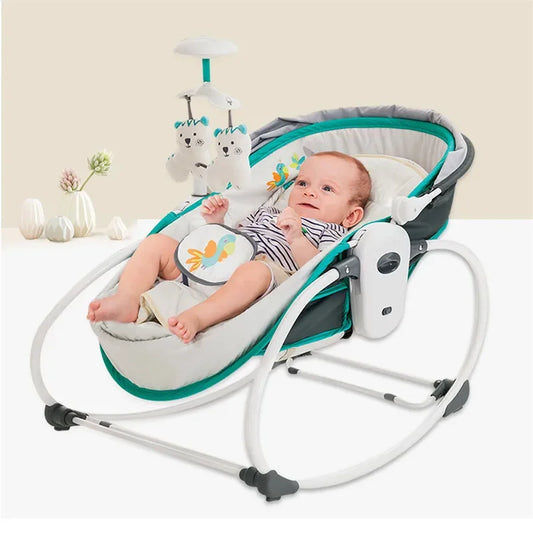 Baby Rocking Chair Baby Cradle for Newborns 0-3 Years Old Baby Soothing Bed Swing Bed 5 in 1 Music Vibrating Tent Rocking Bed
