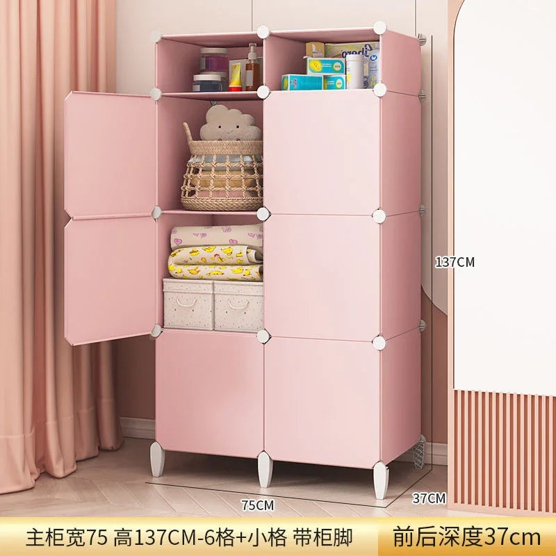Modular Minimalist Wardrobe Space Saving Fabric Display Nordic Modern Wardrobe Living Room Baby Plastic Ropero Salon Furniture
