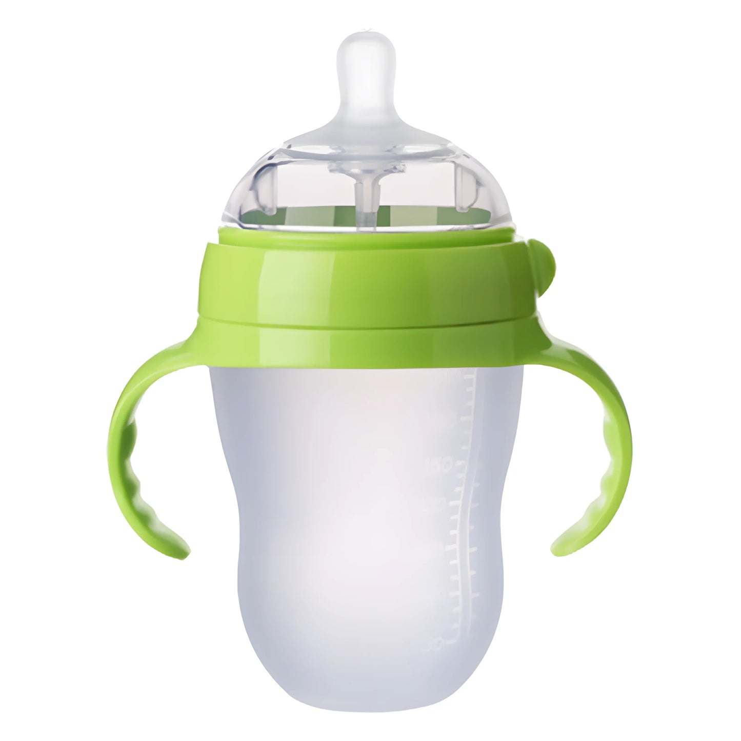 Silicone Nano Feeding Bottles Baby Bottle with Handle for Baby Weaning Anti-Choking Nipple Bottle for Baby 0-9 Month 150ML/250ML