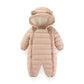 OLEKID 2025 Autumn Winter Baby Rompers Hooded Plus Velvet Warm Baby Girl Jumpsuit Toddler Boys Overalls Infant Newborn Sleepwear