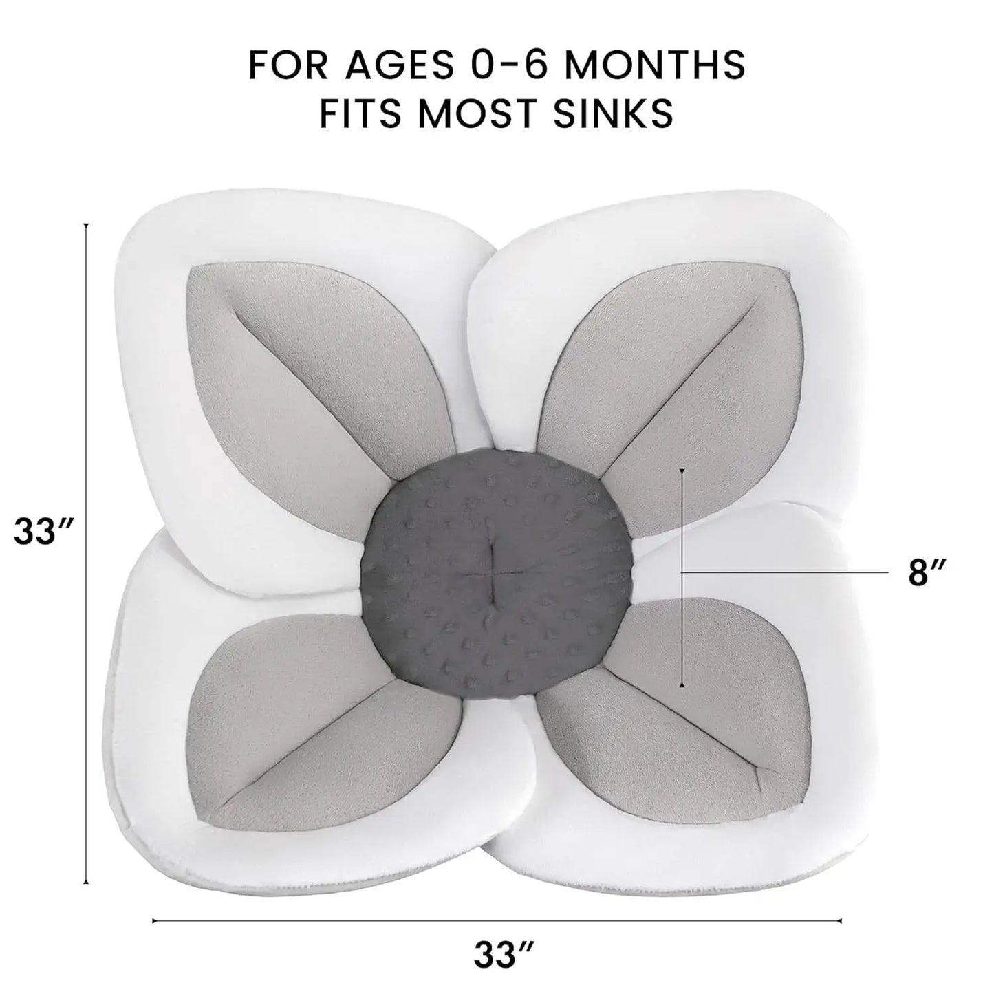 Blooming Bath Lotus Baby Bath Seat Plush Minky Baby Sink Bathtub Mat Cushion Safe Flower Seat for Newborns