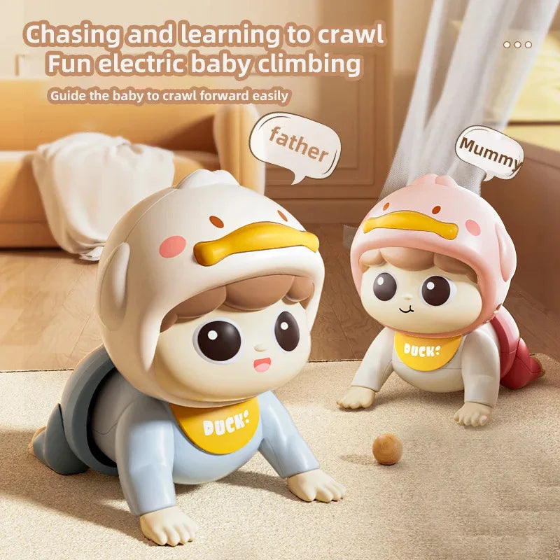 Interactive Crawling Baby Toy with Music - Learning Crawl Guide & Head Up Training, Vocal Infant Development Toy