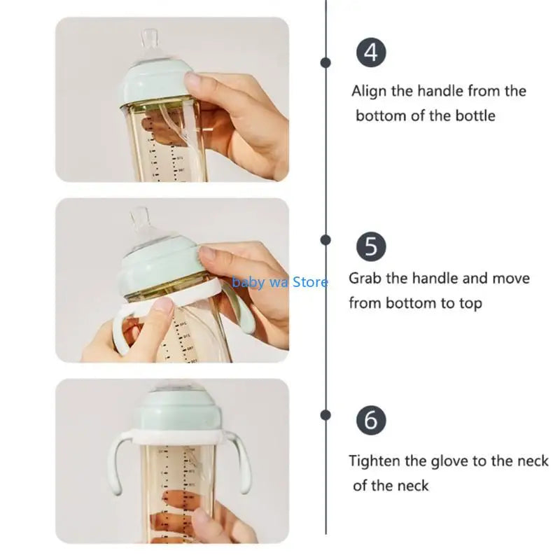 Square Handle Feeding Bottle Lightweight Handle Easy Grasp for Baby 6M+ 4XBD
