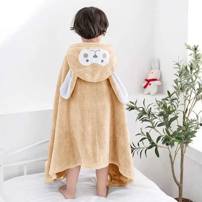 Thickened Bath Towels Cute Children Newborn Baby Super Soft Absorbent Pure Cotton Hooded Cloak Bath Towel Can Be Worn Blanket