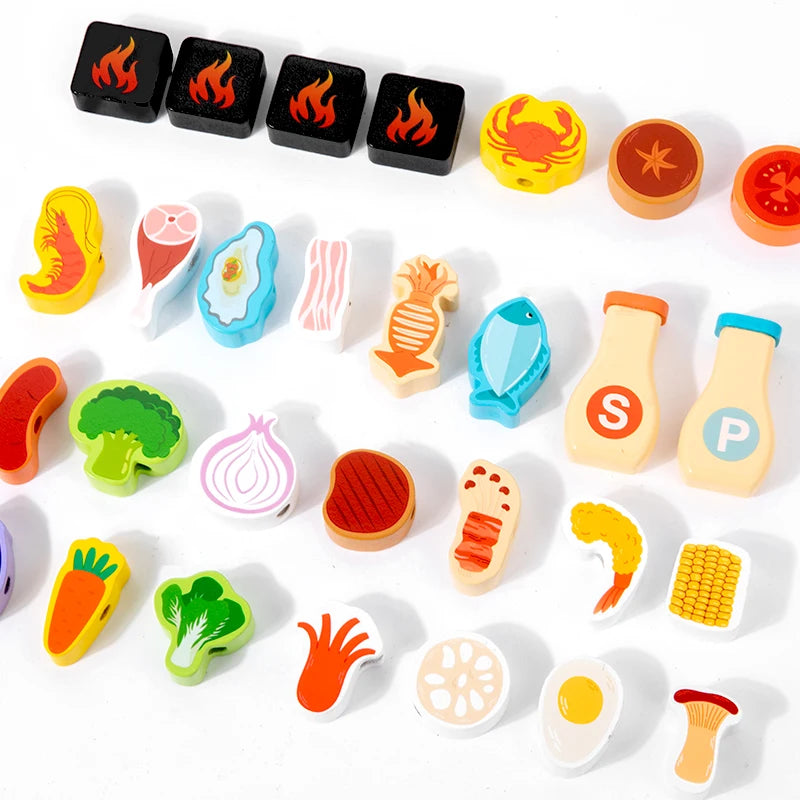 Wooden BBQ Grill Toy – Role-Play Fun!