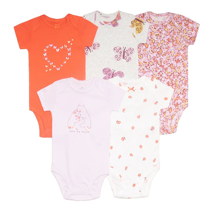 Newborn Bodysuit Print Cotton 5 pcs/lot Short Sleeve Baby Clothes 0-24months Baby Girls Boys Clothes  infant Jumpsuit Clothing