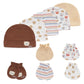 Unisex Cotton Newborn Baby Hat and Gloves Set 10Pieces