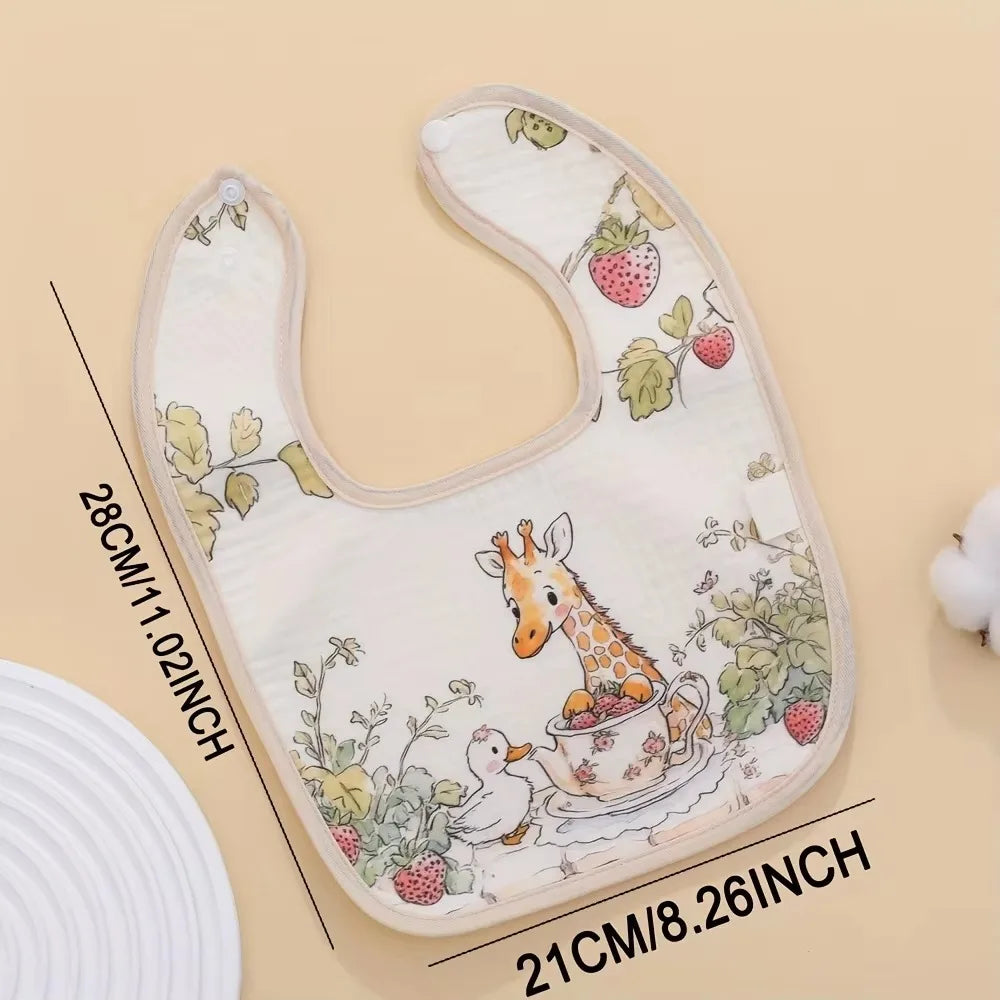 Durable Cotton Baby Bibs Adjustable Neck Waterproof Burp Clothes Baby Care Absorbent Eating Protector for Girls Boys