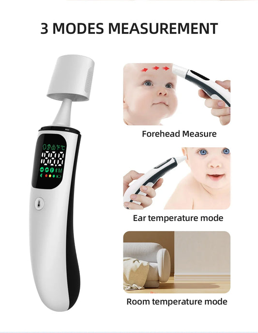 LED display rapid measurement thermometer, non-contact infrared medical thermometer for adults and infants, ear thermometer