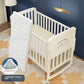 Luxury Solid Wood Baby Crib Multifunctional Convertible Bed with Bassinet Wheels Nest Bed  Wooden Convertible Baby Crib Movable