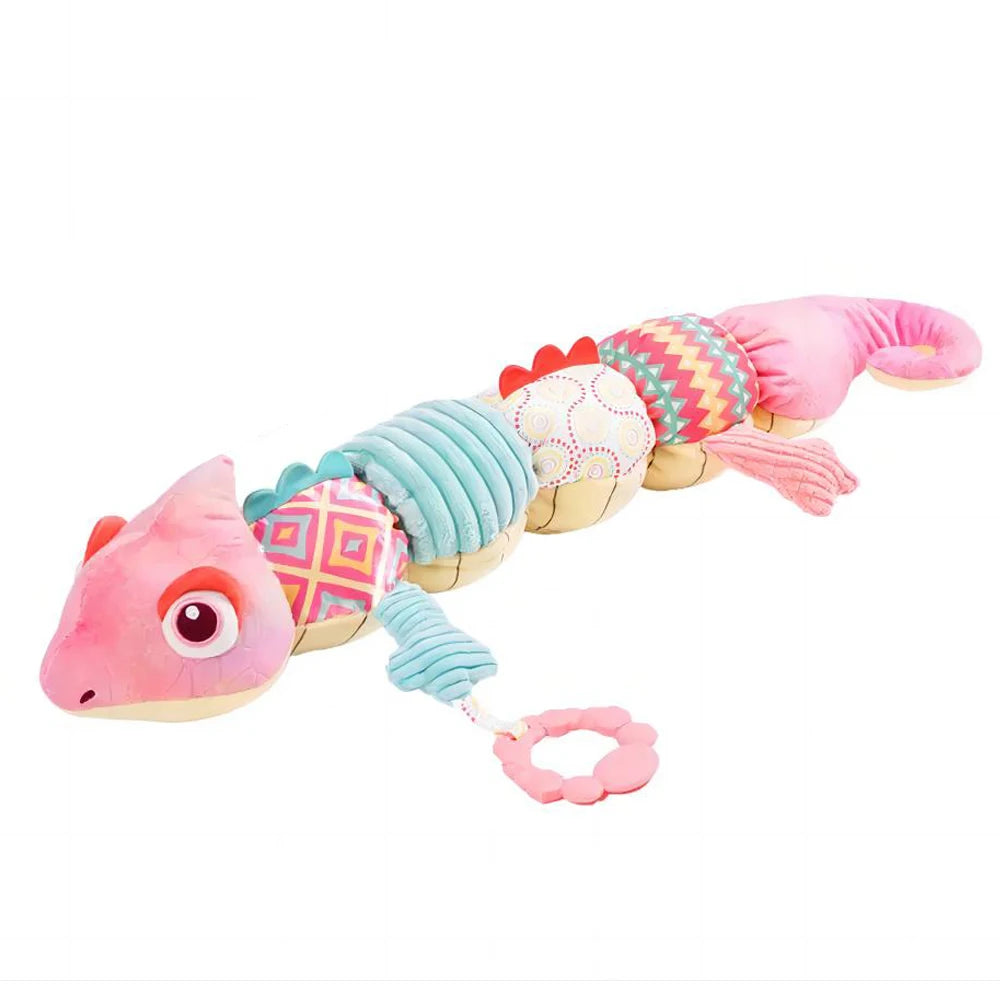 Chameleo Infant Toys Baby Musical Stuffed Animal Toys with Rattles Crinkle BellBaby Teething Toys for Tummy Time Newborn Sensory