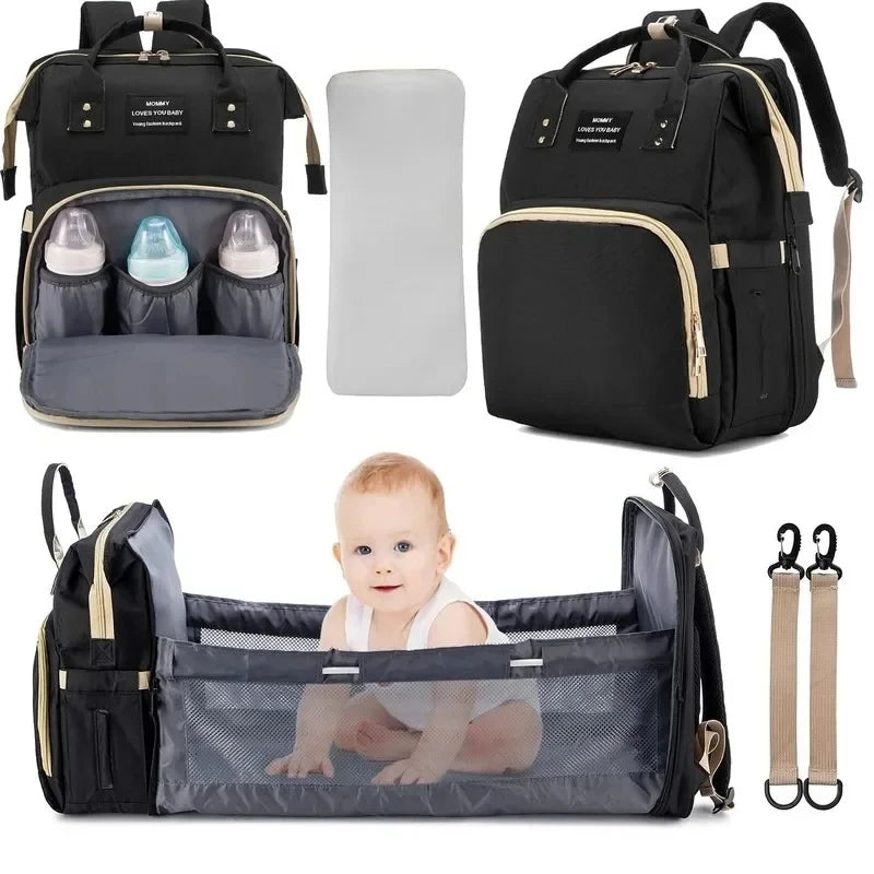 Multifunctional Maternity Bag – Outdoor Diaper Backpack with Baby Seat
