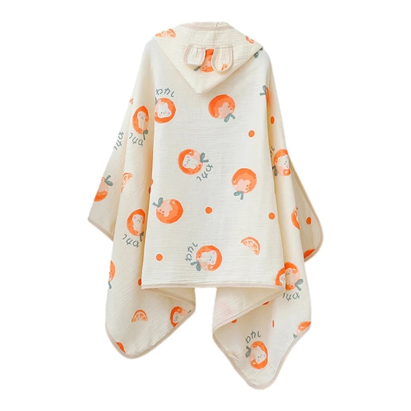 Soft Cotton Baby Hooded Towel Bath Towel for Boys Girls rabbit ear Bathrobe Sleepwear Kid's Clothing Floral Print Color ponchos