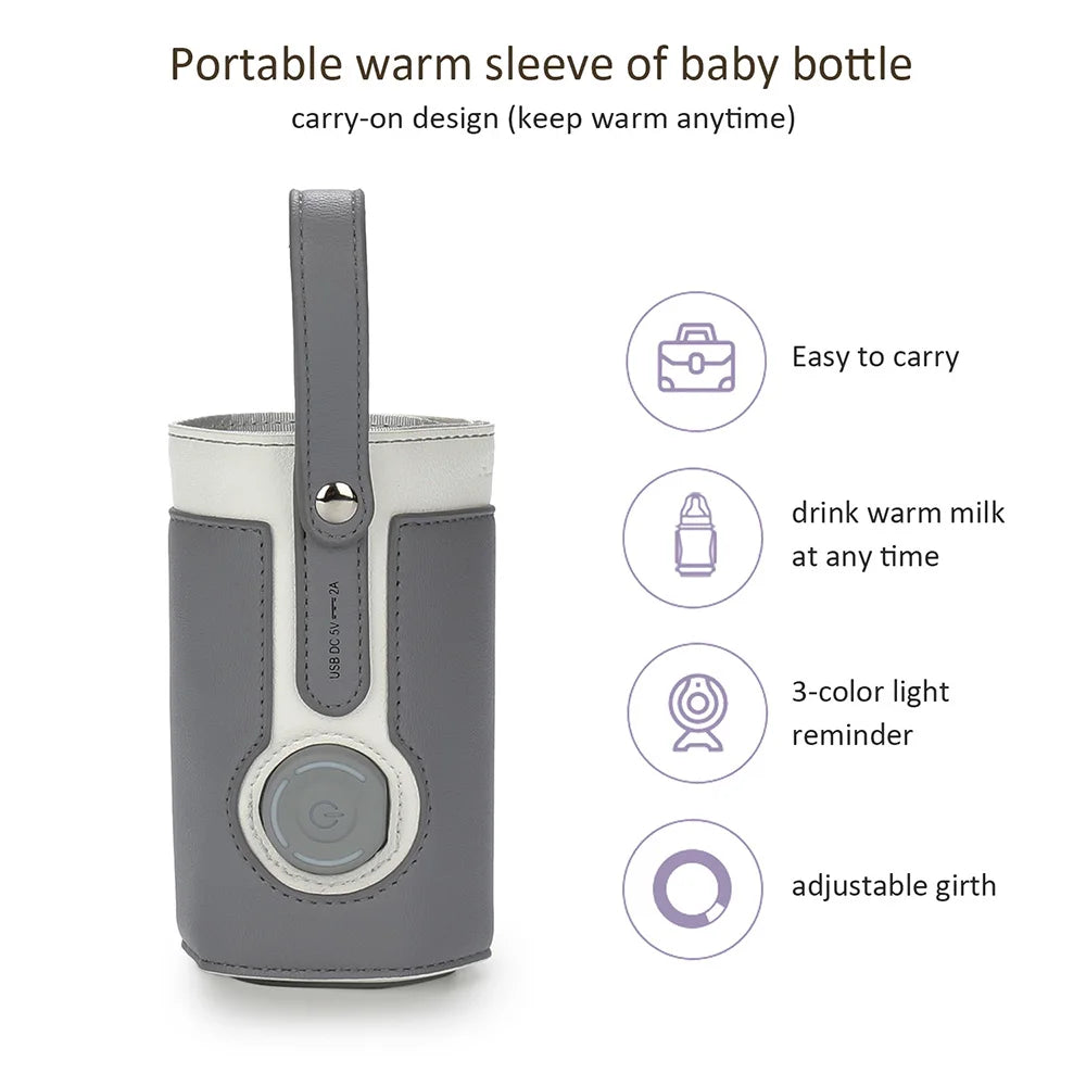 USB Milk Water Warmer Stroller Insulated Bag Travel Stroller Insulated Bag Baby Nursing Bottle Heater Outdoor Travel Accessories